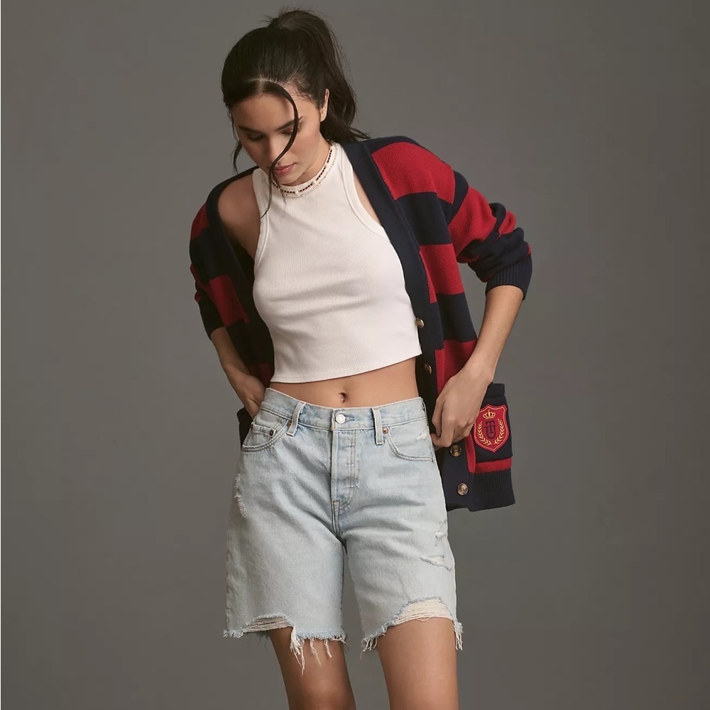 LEVI’S 90’s Cut Off Cotton High Rise Denim Distressed Jean Shorts